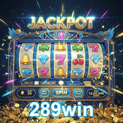 Imagem de uma máquina caça-níqueis com tema de slots, do site 289win, para jogos de azar online.